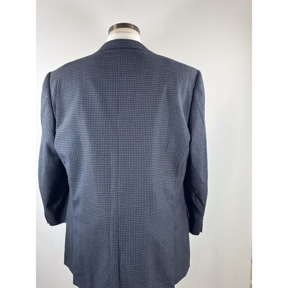 Ermenegildo Zegna Men Blazer Blue Houndstooth Sport Coat Wool Classic Jacket 44 - Picture 10 of 13